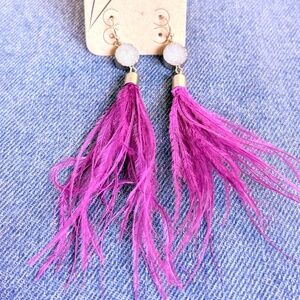 Pink Feather Earrings